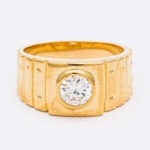 Unisex 18KT Gold Plated Crystal Ring Size 9